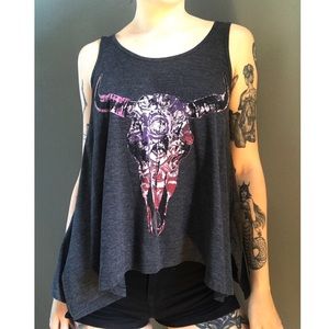 Cow Skull Graphic tank top